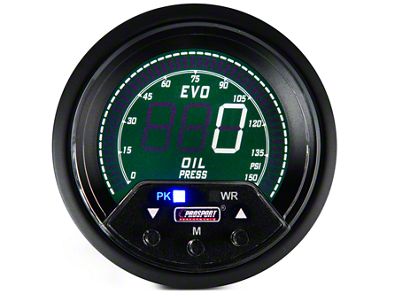 Prosport 60mm Premium EVO Series Oil Pressure Gauge; Electrical; Blue/Red/Green/White (Universal; Some Adaptation May Be Required)