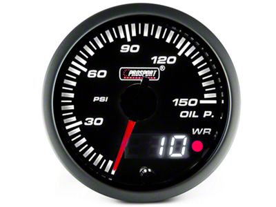 Prosport 60mm JDM Series Dual Display Oil Pressure Gauge; Electrical; Amber/White (Universal; Some Adaptation May Be Required)