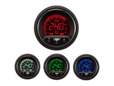 Prosport 52mm Premium EVO Series Oil Temperature Gauge; Electrical; Blue/Red/Green/White (Universal; Some Adaptation May Be Required)