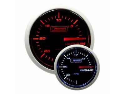 Prosport 52mm Performance Series Vacuum Gauge; Mechanical; Amber/White (Universal; Some Adaptation May Be Required)