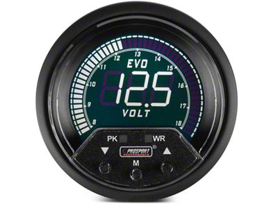 Prosport 60mm Premium EVO Series Volt Gauge; Electrical; Blue/Red/Green/White (Universal; Some Adaptation May Be Required)