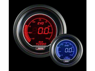 Prosport 52mm EVO Metric Series Boost Gauge; BAR; Red/Blue (Universal; Some Adaptation May Be Required)