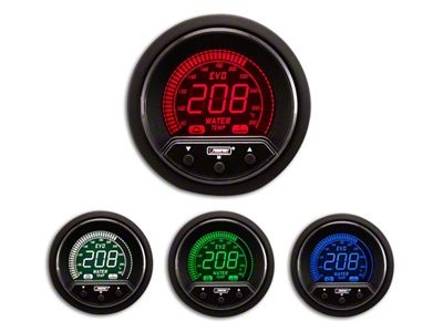 Prosport 52mm Premium EVO Series Water Temperature Gauge; Electrical; Blue/Red/Green/White (Universal; Some Adaptation May Be Required)