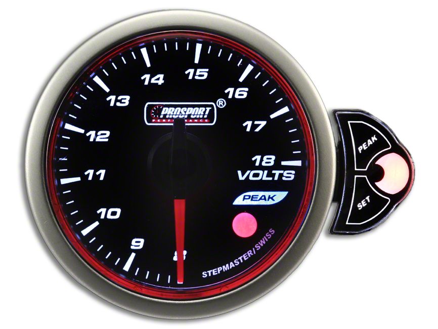 Prosport 52mm Halo Premium Series Volt Gauge; Blue/White/Amber (Universal; Some Adaptation May Be Required)