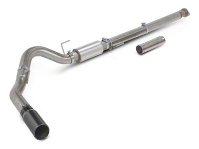 Proven Ground 4-Inch Single Exhaust System with Black Tip; Side Exit (15-20 2.7L EcoBoost F-150)