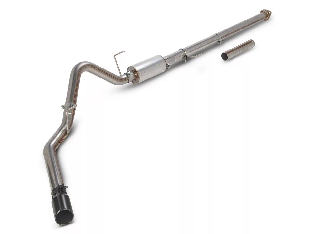C&L F150 Proven Ground Series 3Inch Single Exhaust System with Black Tip; Side Exit T574828