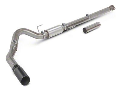 C&L 4-Inch Single Exhaust System with Black Tip; Side Exit (15-20 5.0L F-150)