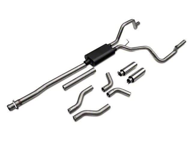 C&L Dual Exhaust System with Polished Tips; Side/Rear Exit (11-14 6.2L F-150, Excluding Raptor)