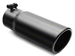 C&L Proven Ground Series Rolled End Round Exhaust Tip; 3.50-Inch; Black (Fits 3-Inch Tailpipe)