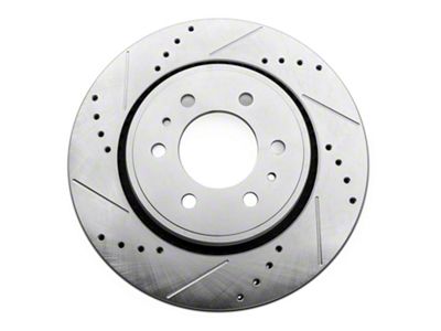 C&L Super Sport HD Cross-Drilled and Slotted Rotor; Front Driver Side (10-20 F-150)