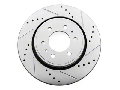 C&L Super Sport HD Cross-Drilled and Slotted Rotor; Front Passenger Side (10-20 F-150)