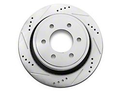 C&L Super Sport HD Cross-Drilled and Slotted Rotor; Rear Driver Side (12-14 F-150; 15-17 F-150 w/ Manual Parking Brake)