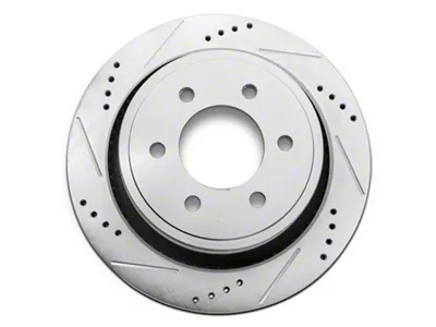 C&L Super Sport HD Cross-Drilled and Slotted Rotor; Rear Driver Side (12-14 F-150; 15-17 F-150 w/ Manual Parking Brake)