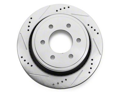 C&L Super Sport HD Cross-Drilled and Slotted Rotor; Rear Passenger Side (12-14 F-150; 15-17 F-150 w/ Manual Parking Brake)