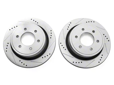 C&L Super Sport HD Cross-Drilled and Slotted Rotors; Rear Pair (12-14 F-150; 15-17 F-150 w/ Manual Parking Brake)