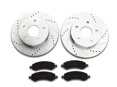 C&L Super Sport HD 5-Lug Brake Rotor and Pad Kit; Front (06-18 RAM 1500, Excluding SRT-10 & Mega Cab)