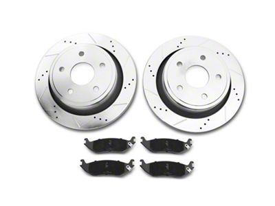 C&L Super Sport HD 5-Lug Brake Rotor and Pad Kit; Rear (02-18 RAM 1500, Excluding SRT-10 & Mega Cab)