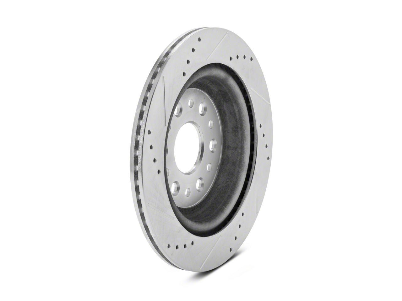 C&L RAM 1500 Super Sport HD CrossDrilled and Slotted Rotors; Rear Pair