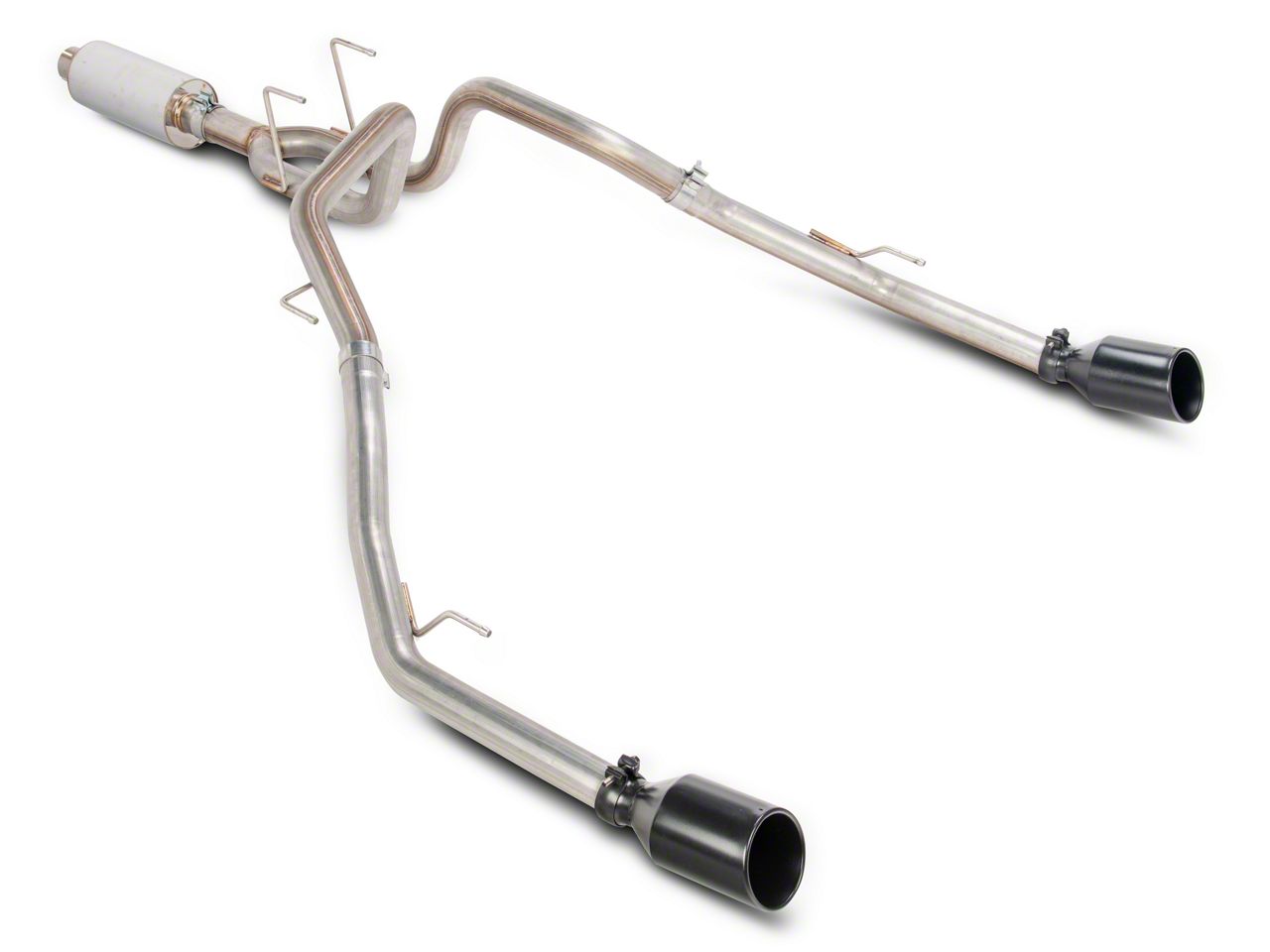 C&L RAM 1500 Proven Ground Series Dual Exhaust System with Black Tips