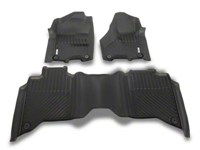 Proven Ground Precision Molded Front and Rear Floor Liners; Black (19-24 RAM 2500 Crew Cab w/ Front Bucket Seats)