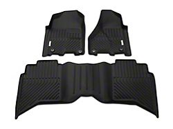 Proven Ground Precision Molded Front and Rear Floor Liners; Black (10-18 RAM 3500 Crew Cab)