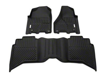 Proven Ground Precision Molded Front and Rear Floor Liners; Black (10-18 RAM 3500 Crew Cab)