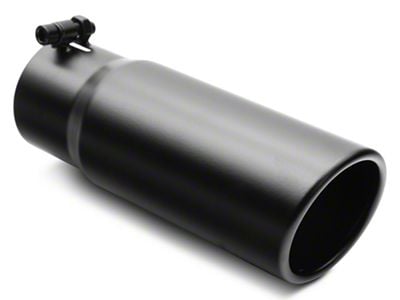 C&L Rolled End Round Exhaust Tip; 3.50-Inch; Black (Fits 3-Inch Tailpipe)