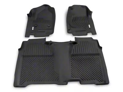 Proven Ground Precision Molded Front and Rear Floor Liners; Black (14-18 Sierra 1500 Crew Cab)