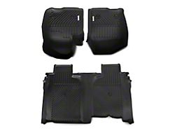 Proven Ground Precision Molded Front and Rear Floor Liners; Black (20-25 Sierra 2500 HD Crew Cab w/o Rear Seat Storage)