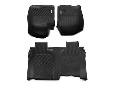 Proven Ground Precision Molded Front and Rear Floor Liners; Black (20-25 Sierra 2500 HD Crew Cab w/o Rear Seat Storage)