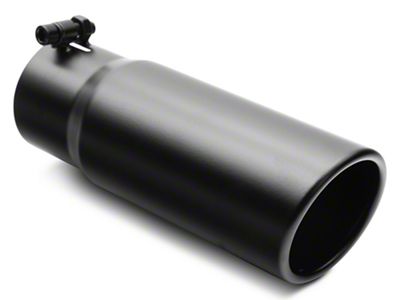 C&L Proven Ground Series Rolled End Round Exhaust Tip; 3.50-Inch; Black (Universal; Some Adaptation May Be Required)