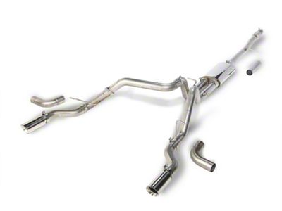 C&L Dual Exhaust System with Polished Tips; Side/Rear Exit (19-25 5.3L Silverado 1500 w/o Factory Dual Exhaust)