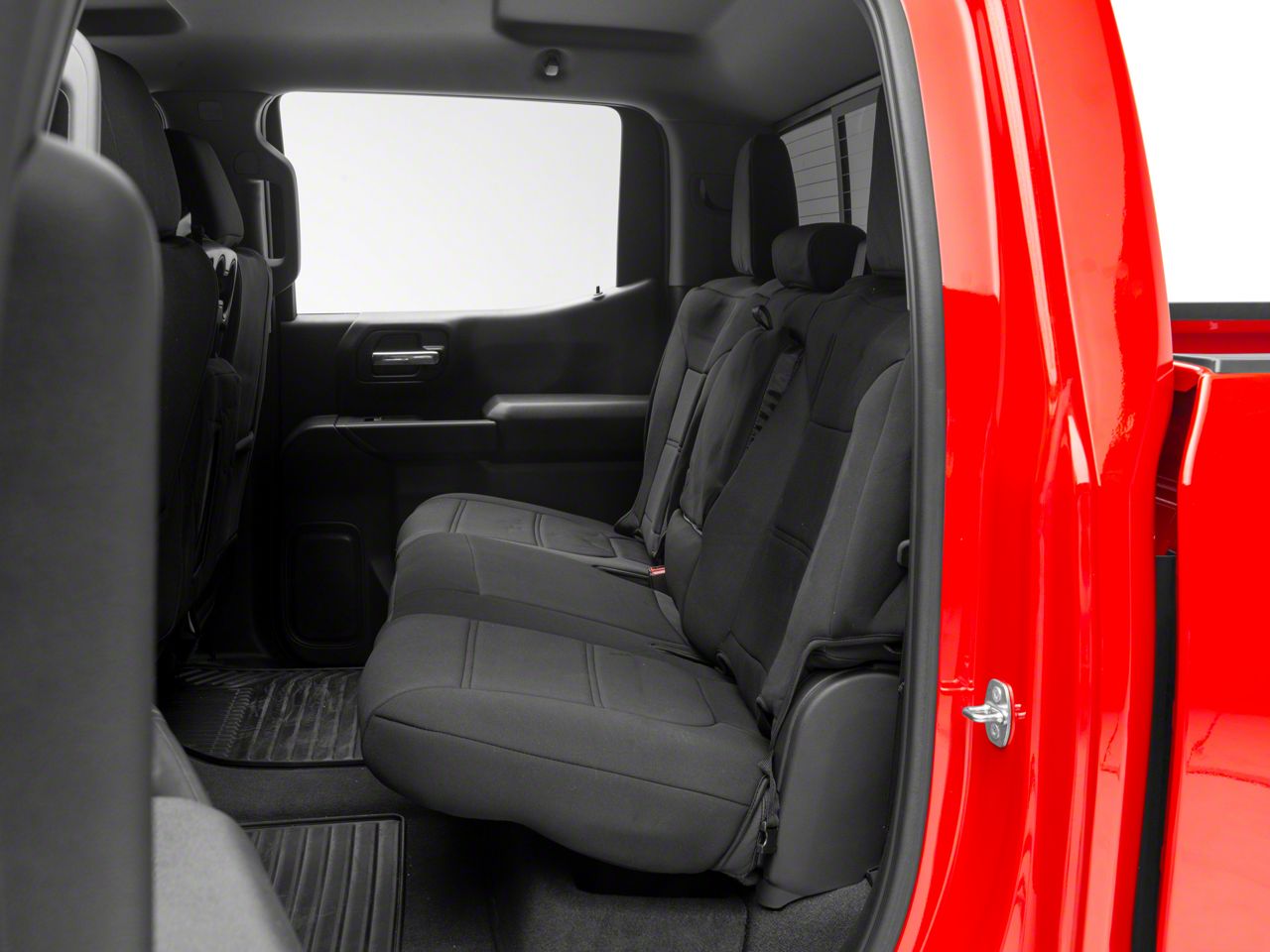 Proven Ground Neoprene Front and Rear Seat Covers; Black (19-26 Silverado  1500 Crew Cab w/ Rear Seat Storage Front Bench Seat)