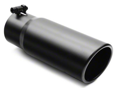 C&L Rolled End Round Exhaust Tip; 3.50-Inch; Black (Fits 3-Inch Tailpipe)