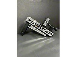 Pul-Z Baller Hauler 3-Inch Receiver Hitch Dual-Ball Mount with Triangle Stainless Overlays; Standard 5-Hole; 10.50-Inch Drop; Black (Universal; Some Adaptation May Be Required)