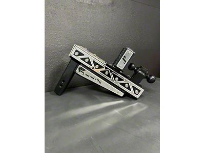Pul-Z Baller Hauler 2.50-Inch Receiver Hitch Dual-Ball Mount with Triangle Stainless Overlays; Intermediate 8-Hole; 18-Inch Drop; Raw (Universal; Some Adaptation May Be Required)