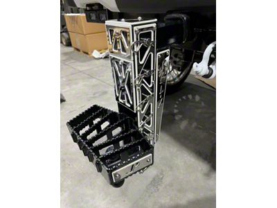 Pul-Z Baller Hauler Hitch Step with Stainless Overlays for Baller Hauler 2.50 or 3-Inch Receiver Hitch; Black (Universal; Some Adaptation May Be Required)