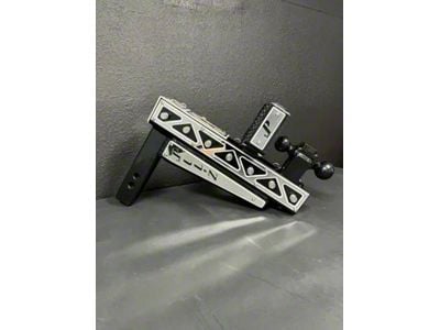 Pul-Z Baller Hauler 3-Inch Receiver Hitch Dual-Ball Mount with Triangle Stainless Overlays; Standard 3-Hole; 4-Inch Drop; Black (Universal; Some Adaptation May Be Required)