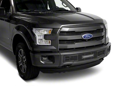 Putco Bar Design Lower Bumper Grille Insert with 10-Inch Luminix Light Bar and Heater Plug Opening; Black (15-17 F-150, Excluding Raptor)