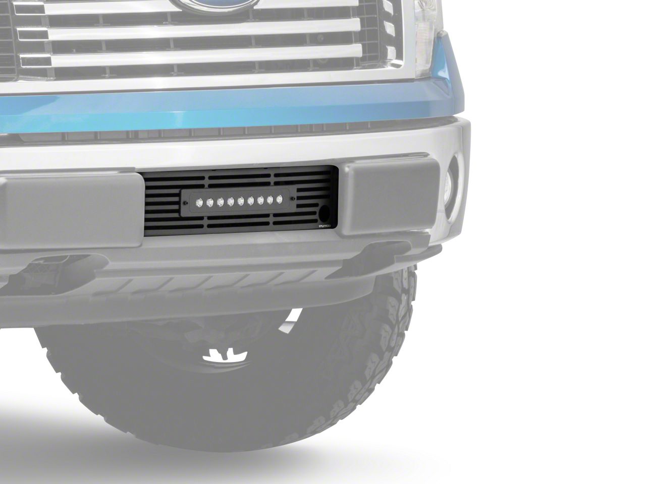 Putco Bar Design Lower Bumper Grille Insert with 10-Inch Luminix Light Bar and Heater Plug Opening; Black (09-14 F-150, Excluding Raptor, Harley…