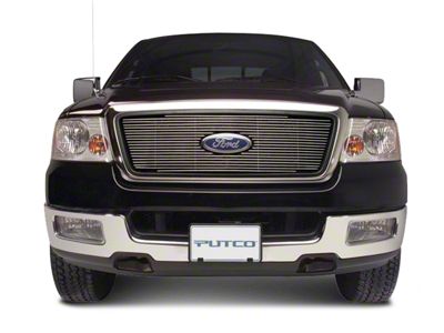 Putco Shadow Billet Upper Overlay Grille with Emblem Cutout; Polished (97-98 F-150 w/ OE Honeycomb Style Grille)