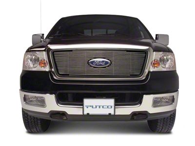 Putco Shadow Billet Upper Overlay Grille with Emblem Cutout; Polished (97-98 F-150 w/ OE Honeycomb Style Grille)