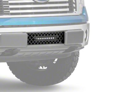 Putco Diamond Design Lower Bumper Grille Insert with 10-Inch Luminix Light Bar and Heater Plug Opening; Black (09-14 F-150, Excluding Raptor, Harley Davidson & 2011 Limited)