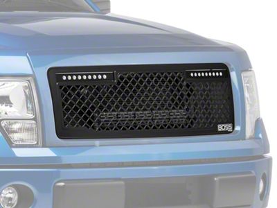 Putco Boss Series Upper Grille Insert with 10-Inch Luminix Light Bar; Black (13-14 F-150, Excluding Raptor)