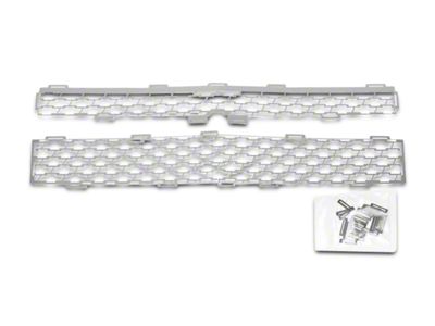 Putco Bowtie Mesh Upper Replacement Grilles; Polished (14-15 Silverado 1500 High Country, LTZ)