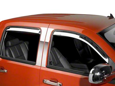 Putco Element Chrome Window Visors; Channel Mount; Front and Rear (07-13 Sierra 1500 Extended Cab, Crew Cab)