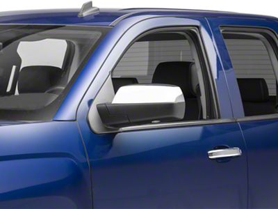 Putco Upper Standard Mirror Covers; Chrome (14-18 Silverado 1500)