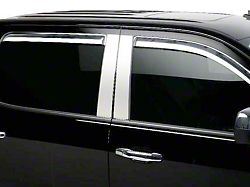 Putco Element Chrome Window Visors; Channel Mount; Front (14-18 Sierra 1500 Double Cab, Crew Cab)