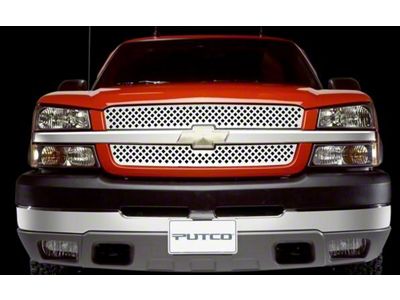 Putco Designer FX Upper Replacement Grilles; Polished (14-15 Silverado 1500 High Country, LTZ)