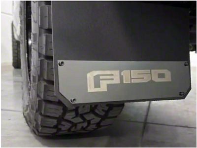 Putco Solid Mud Skins with F-150 Logo; High-Density Polyethylene; Rear (15-24 F-150)